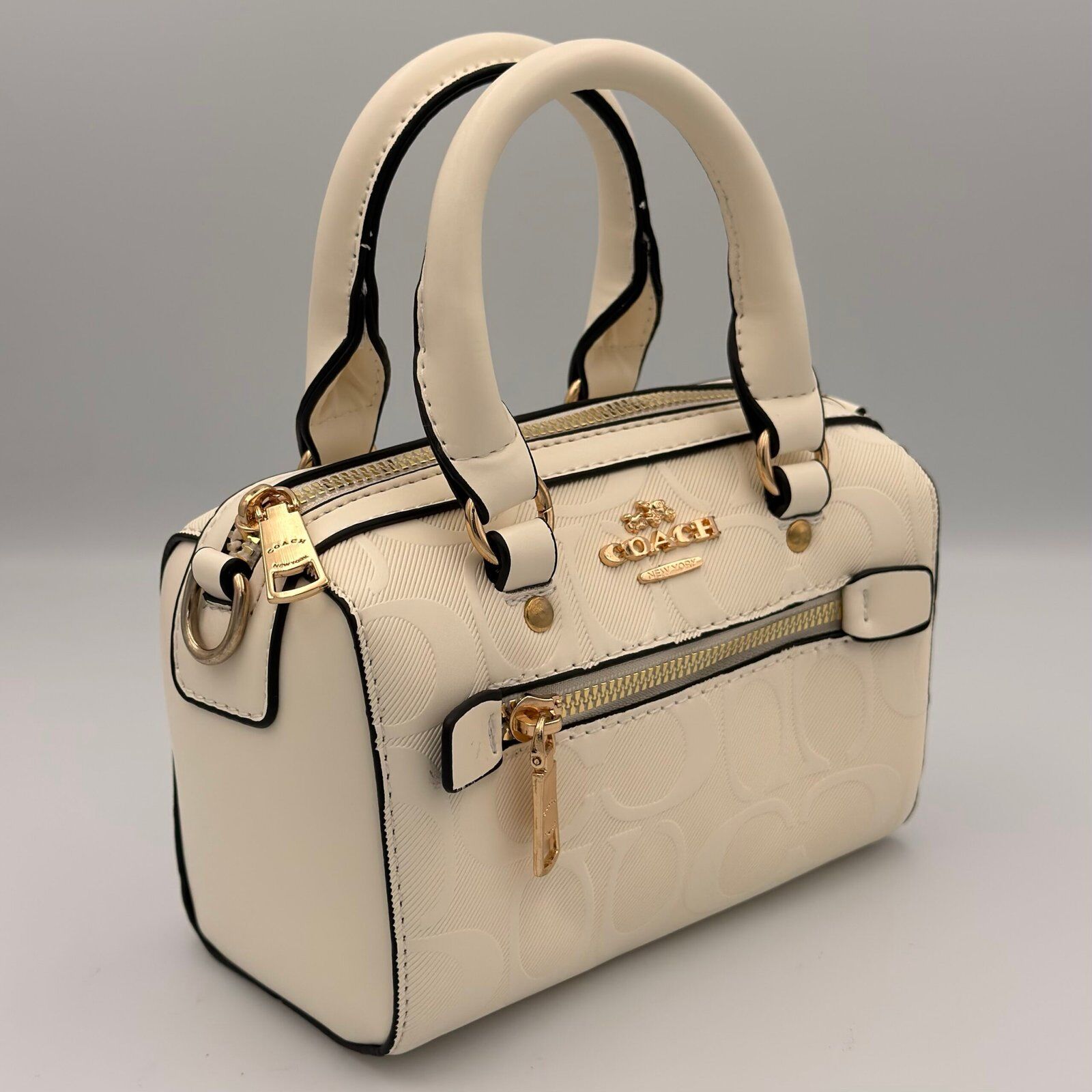 Sac coach speedy nano 20 cm blanc casse – Image 1